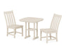 POLYWOOD Vineyard Side Chair 3-Piece Dining Set in Sand