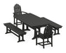 POLYWOOD Classic Adirondack 5-Piece Dining Set with Trestle Legs in Black