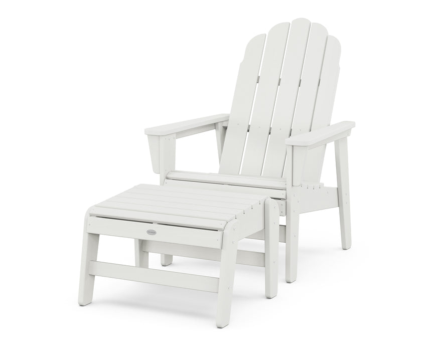 POLYWOOD® Vineyard Grand Upright Adirondack Chair with Ottoman in Vintage White