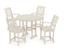 Martha Stewart by POLYWOOD Chinoiserie 5-Piece Round Farmhouse Counter Set in Sand