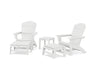 POLYWOOD® 5-Piece Nautical Grand Adirondack Set with Ottomans and Side Table in White