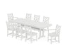 POLYWOOD Chippendale 9-Piece Dining Set with Trestle Legs in White