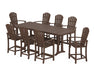POLYWOOD® Palm Coast 9-Piece Farmhouse Counter Set with Trestle Legs in Sand