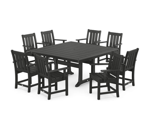 POLYWOOD® Oxford 9-Piece Square Dining Set with Trestle Legs in Green