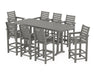 POLYWOOD® Captain 9-Piece Bar Set with Trestle Legs in Black