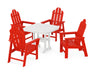 POLYWOOD Long Island 5-Piece Dining Set in Sunset Red