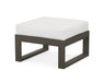 POLYWOOD Edge Modular Ottoman in Vintage Coffee with Natural Linen fabric