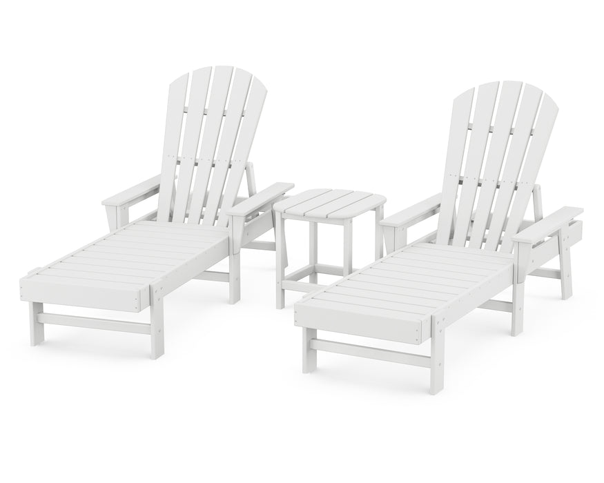 POLYWOOD South Beach Chaise 3-Piece Set in White