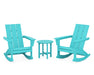 POLYWOOD Modern 3-Piece Adirondack Rocking Chair Set in Aruba
