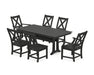 POLYWOOD Braxton 7-Piece Farmhouse Dining Set With Trestle Legs in Black