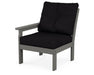 POLYWOOD Vineyard Modular Left Arm Chair in Slate Grey with Midnight Linen fabric