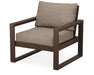 POLYWOOD EDGE Club Chair in Mahogany with Spiced Burlap fabric