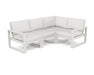 POLYWOOD EDGE 4-Piece Modular Deep Seating Set in Vintage White with Natural Linen fabric