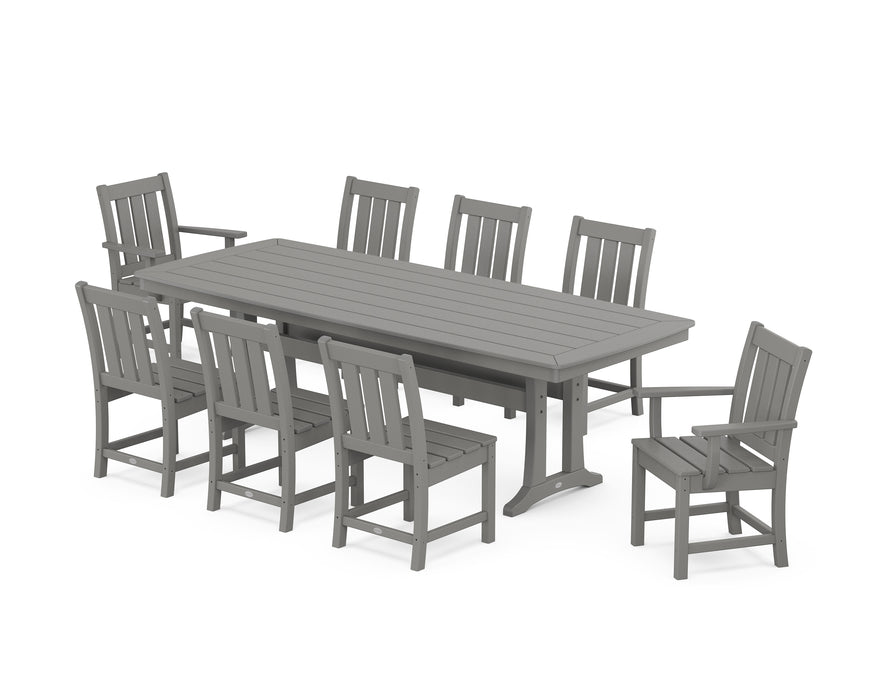 POLYWOOD® Oxford 9-Piece Dining Set with Trestle Legs in Black