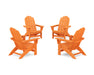 POLYWOOD® 4-Piece Vineyard Grand Adirondack Chair Conversation Set in Tangerine