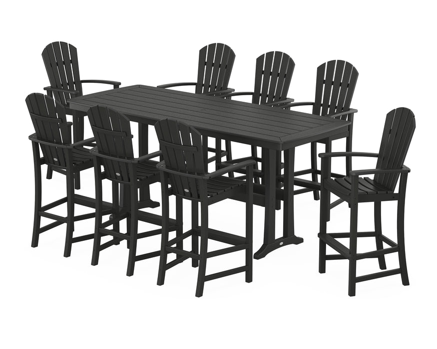 POLYWOOD® Palm Coast 9-Piece Bar Set with Trestle Legs in Green