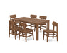 POLYWOOD® Modern Studio Urban Chair 7-Piece Parsons Table Dining Set in Teak