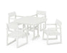 POLYWOOD EDGE 5-Piece Dining Set with Trestle Legs in Vintage White