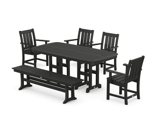 POLYWOOD® Oxford 6-Piece Farmhouse Dining Set with Bench in Green