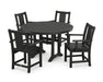 POLYWOOD® Prairie 5-Piece Round Dining Set with Trestle Legs in Green