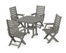 POLYWOOD Captain 5-Piece Dining Set in Slate Grey