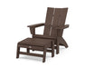 POLYWOOD® Modern Grand Adirondack Chair with Ottoman in Mahogany