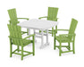 POLYWOOD Quattro 5-Piece Dining Set with Trestle Legs in Lime