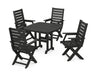 POLYWOOD Captain 5-Piece Dining Set in Black