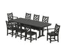 POLYWOOD Chippendale 9-Piece Dining Set with Trestle Legs in Black