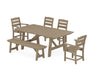 POLYWOOD Lakeside 6-Piece Rustic Farmhouse Dining Set With Trestle Legs in Vintage Sahara