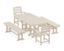 POLYWOOD Lakeside 5-Piece Dining Set with Benches in Sand