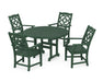 Martha Stewart by POLYWOOD Chinoiserie 5-Piece Round Farmhouse Dining Set in Green