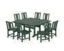POLYWOOD® Prairie Side Chair 9-Piece Square Farmhouse Dining Set with Trestle Legs in Mahogany