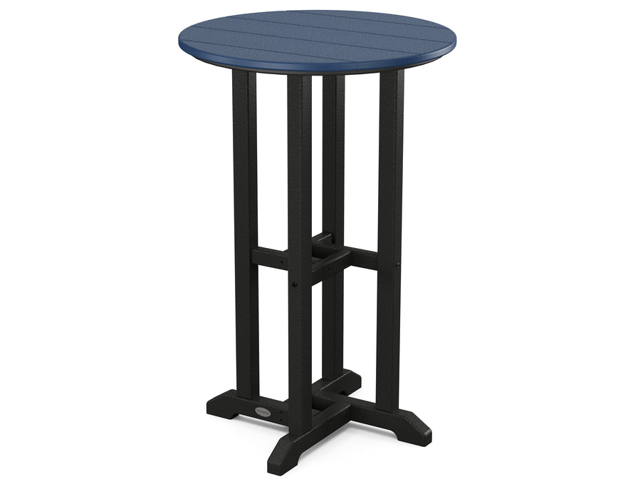 POLYWOOD® Contempo 24" Round Counter Table in Black / Navy