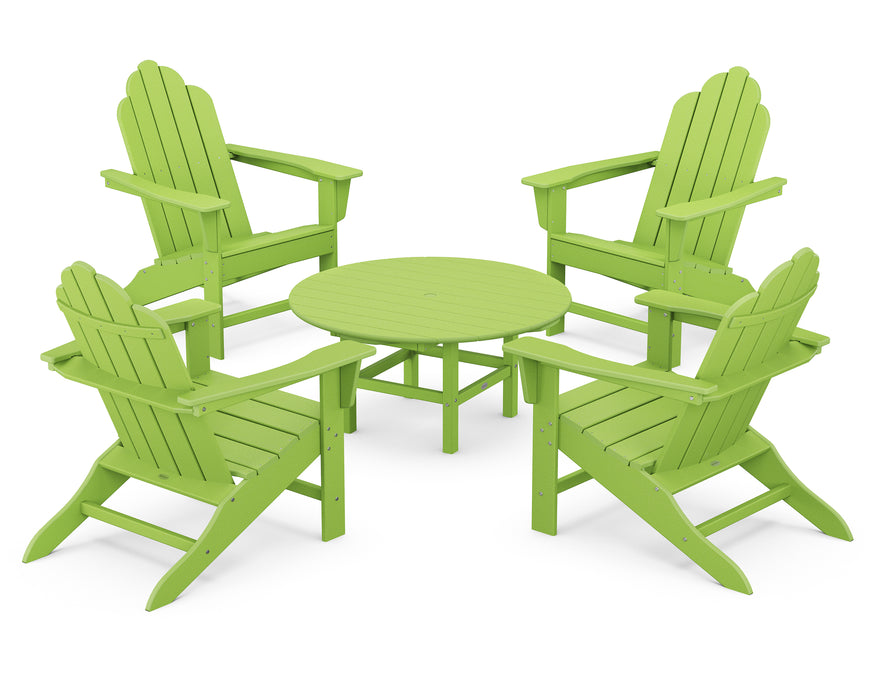 POLYWOOD Long Island Adirondack 5-Piece Conversation Group in Lime