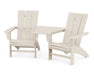 POLYWOOD Modern 3-Piece Curveback Adirondack Set with Angled Connecting Table in Sand