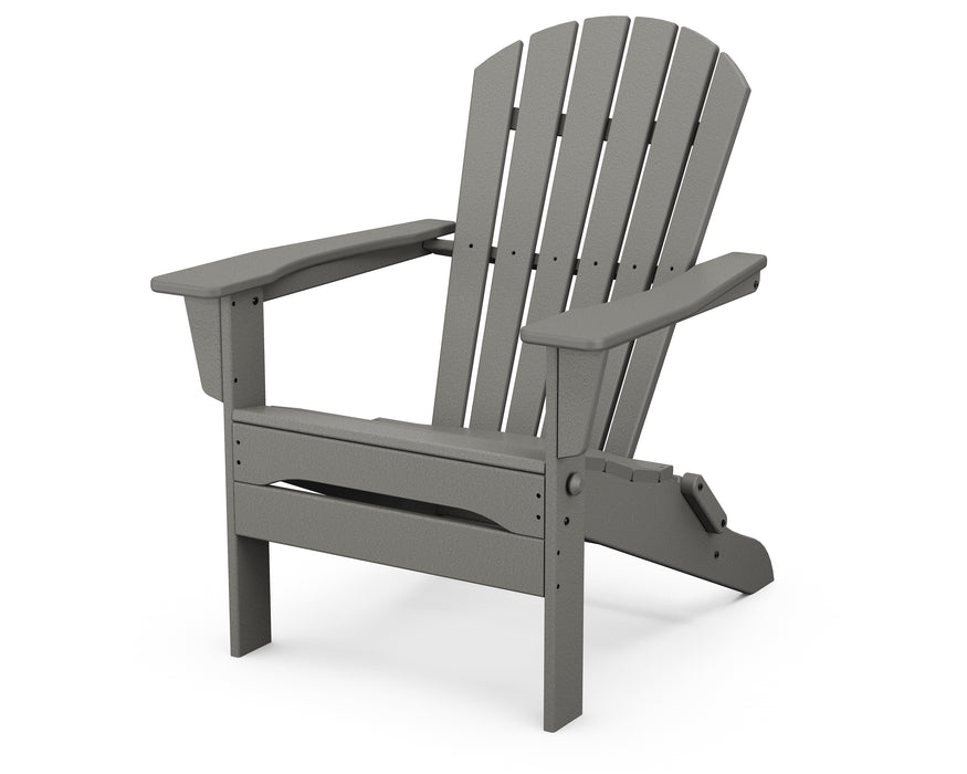 POLYWOOD South Beach Folding Adirondack Chair in Slate Grey