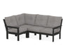 POLYWOOD Vineyard 4-Piece Sectional in Black with Grey Mist fabric