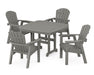 POLYWOOD Seashell 5-Piece Dining Set with Trestle Legs in Slate Grey