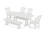 POLYWOOD Braxton 6-Piece Dining Set with Trestle Legs in White