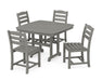 POLYWOOD La Casa Café Side Chair 5-Piece Dining Set with Trestle Legs in Slate Grey