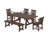 POLYWOOD® Oxford 6-Piece Rustic Farmhouse Dining Set with Bench in Sand