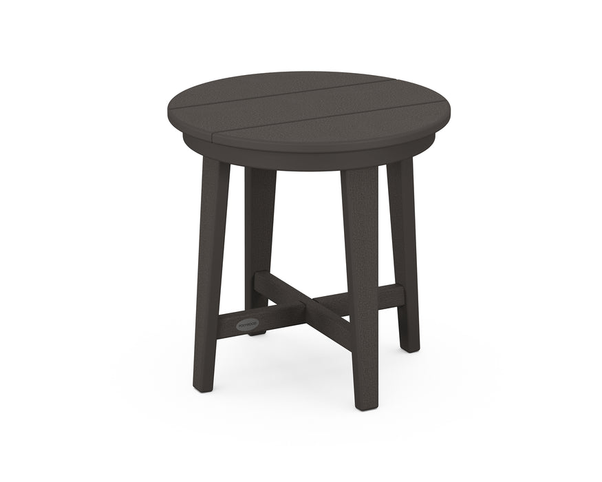 POLYWOOD Newport 19" Round End Table in Vintage Coffee