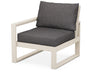 POLYWOOD® EDGE Modular Left Arm Chair in Sand with Ash Charcoal fabric
