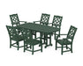 Martha Stewart by POLYWOOD Chinoiserie Arm Chair 7-Piece Dining Set in Green