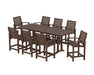 POLYWOOD® Signature 9-Piece Counter Set with Trestle Legs in Sand