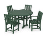 POLYWOOD® Mission 5-Piece Round Dining Set with Trestle Legs in Mahogany