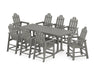 POLYWOOD® Long Island 9-Piece Farmhouse Counter Set with Trestle Legs in Slate Grey