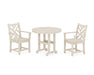 POLYWOOD Chippendale 3-Piece Round Dining Set in Sand