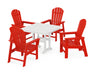 POLYWOOD South Beach 5-Piece Farmhouse Dining Set in Sunset Red